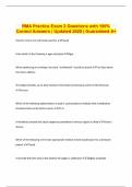 RMA Practice Exam 2 Questions with 100&percnt; Correct Answers &vert; Updated 2025 &vert; Guaranteed A&plus;