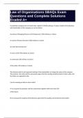 Law of Organisations SBAQs Exam Questions and Complete Solutions Graded A&plus;