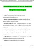 CORE CCHI Healthcare Interpreter Exam study set Standards of Practice 2025 Newest Questions & Answers 100&percnt; Correct 2025 &sol; 2026 Verified by Experts