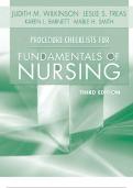 Test bank for procedure checklists for fundamentals of nursing wilkinson judith srg covering all the pages  graded A&plus;