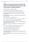 Relativity Processing Specialist &vert;Complete 350 Questions With Detailed Verified Answers &lpar;100&percnt; Correct Answers&rpar; &sol;Already Graded A&plus;