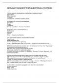 SERVSAFE MANGER TEST QUESTIONS & ANSWERS
