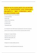 NRFSP MANAGER &lpar;2025&rpar; EXAM WITH ACTUAL QUESTIONS AND ANSWERS &vert; GRADED A&plus; &vert; 100&percnt; VERIFIED &vert; 100&percnt; GUARANTEED PASS