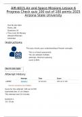 AIR-601S Air and Space Missions Lesson 6 Progress Check quiz 100 out of 100 points 2025 Arizona State University