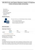 AIR-601S Air and Space Missions Lesson 4 Progress Check Arizona State University