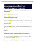 NJ Property&comma; Casualty&comma; and Auto Licensing Exam Questions and Complete Solutions Graded A&plus;