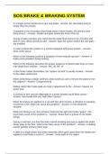 SOS BRAKE & BRAKING SYSTEM EXAM QUESTIONS AND ANSWERS
