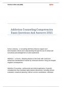 Addiction Counseling Competencies Exam Questions And Answers 2025