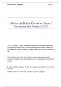 Master Addiction Counselor Exam 1 Questions And Answers 2025