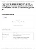 PROPHECY EMERGENCY DEPARTMENT RN A 2025 update Complete questions and verified answers&sol;100&percnt; accurate answers&vert;already graded A&plus;