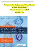 Test bank for Tietz Fundamentals of Clinical Chemistry and Molecular Diagnostics&comma;  8th Edition by Nader Rifai&comma; PhD  Chapters 1 - 49 &emsp;