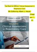 Test Bank for Wilkins&rsquo; Clinical Assessment in Respiratory Care&comma; 9th Edition by Albert J&period; Heuer&comma; Chapters 1 - 21 &emsp;  