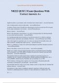 NR222 QUIZ 2 Exam Questions With Correct Answers A&plus;