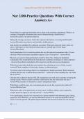 Nur 2180-Practice Questions With Correct Answers A&plus;
