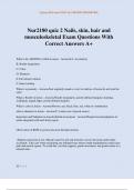 Nur2180 quiz 2 Nails&comma; skin&comma; hair and musculoskeletal Exam Questions With Correct Answers A&plus;