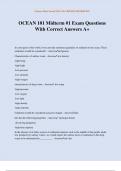 OCEAN 101 Midterm &num;1 Exam Questions With Correct Answers A&plus;