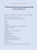 OCEANS 101 FINAL Exam Questions With Correct Answers A&plus;