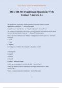 OCCTH 555 Final Exam Questions With Correct Answers A&plus;