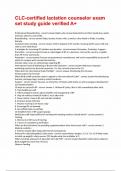 CLC-certified lactation counselor exam set study guide verified A&plus;