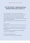 PAT 201 Week 10 &ndash; Hypertension Exam Questions With Correct Answers A&plus;