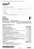 Actual 2024 AQA GCSE GERMAN 8668&sol;LF Paper 1 Merged Question Paper &plus; Mark Scheme 