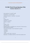 PAT401 Week 8 Exam Questions With Correct Answers A&plus;