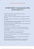 PAT401 WEEK 11 Exam Questions With Correct Answers A&plus;