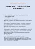 PAT401&colon; Week 6 Exam Questions With Correct Answers A&plus;