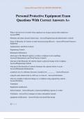 Personal Protective Equipment Exam Questions With Correct Answers A&plus;