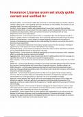 Insurance License exam set study guide correct and verified A&period;pdf
