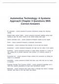 Automotive Technology&colon; A Systems Approach Chapter 3 Questions With Correct Answers