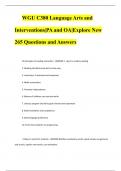 WGU C380 Language Arts and Interventions&vert;PA and OA&vert;Explore New 265 Questions and Answers