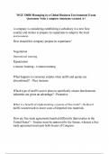 WGU D080 Managing in a Global Business Environment Exam Questions With Complete Solutions Graded A&plus;