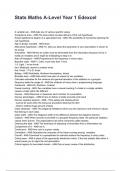 Stats Maths A-Level Year 1 Edexcel Edexcel AS Level Statistics Paper Updated 2026&sol;2027 Questions with Expert-Verified Answers