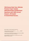     CNA Kansas State Test&comma; Ultimate Premium Expert Update 2025&vert;Brand New Verified Exam Questions with 100&percnt; Correct Answers&comma; All Graded A&plus;&vert;Guaranteed Success&period;