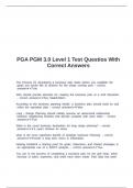 PGA PGM 3&period;0 Level 1 Test Questios With Correct Answers