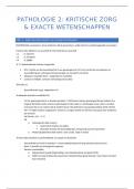 3V Pathologie 2: kritische zorg & exacte wet., locomotorisch, peri operatief