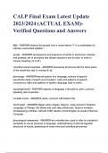 CALP Final Exam Latest Update 2023-2024 &lpar;ACTUAL EXAM&rpar;- Verified questions and