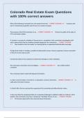 Colorado Real Estate Exam Questions with 100- correct answers
