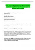 D389 - Learning Strategies in Higher Education Exam Latest Updated Questions and Answers Verified 100&percnt; Correct