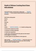 Health & Wellness Coaching Board Exam with solutions