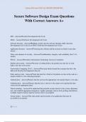 Secure Software Design Exam Questions With Correct Answers A&plus;