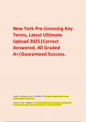  New York Pre-Licensing Key Terms&comma; Latest Ultimate Upload 2025&vert;Correct Answered&comma; All Graded A&plus;&vert;Guaranteed Success&period;