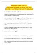 MRI PHYSICS Exam PRACTICE QUESTIONS&sol;ANSWERS &lpar;VERIFIED AND WELL DETAILED ANSWERS&rpar; LATEST UPDATE 2024&sol;2025
