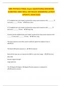 MRI PHYSICS FINAL Exam QUESTIONS&sol;ANSWERS &lpar;VERIFIED AND WELL DETAILED ANSWERS&rpar; LATEST UPDATE 2024&sol;2025