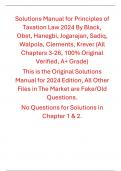 Solutions Manual for Principles of Taxation Law 2024 By Black&comma; Obst&comma; Hanegbi&comma; Jogarajan&comma; Sadiq&comma; Walpola&comma; Clements&comma; Krever &lpar;All Chapters 100&percnt; Original Verified&comma; A&plus; Grade&rpar;