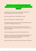 Introduction to PSS EXAM QUESTIONS WITH COMPLETE SOLUTIONS &lpar;ANSWERS VERIFIED 100&percnt; CORRECT&rpar;