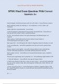 SPMG Final Exam Questions With Correct Answers A&plus;