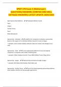 SPMT 270 Exam 4 &lpar;Waltemyer&rpar;- QUESTIONS&sol;ANSWERS &lpar;VERIFIED AND WELL DETAILED ANSWERS&rpar; LATEST UPDATE 2024&sol;2025