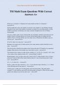 TSI Math Exam Questions With Correct Answers A&plus;